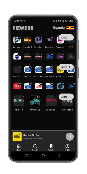 ViewHub app showcasing movies and entertainment